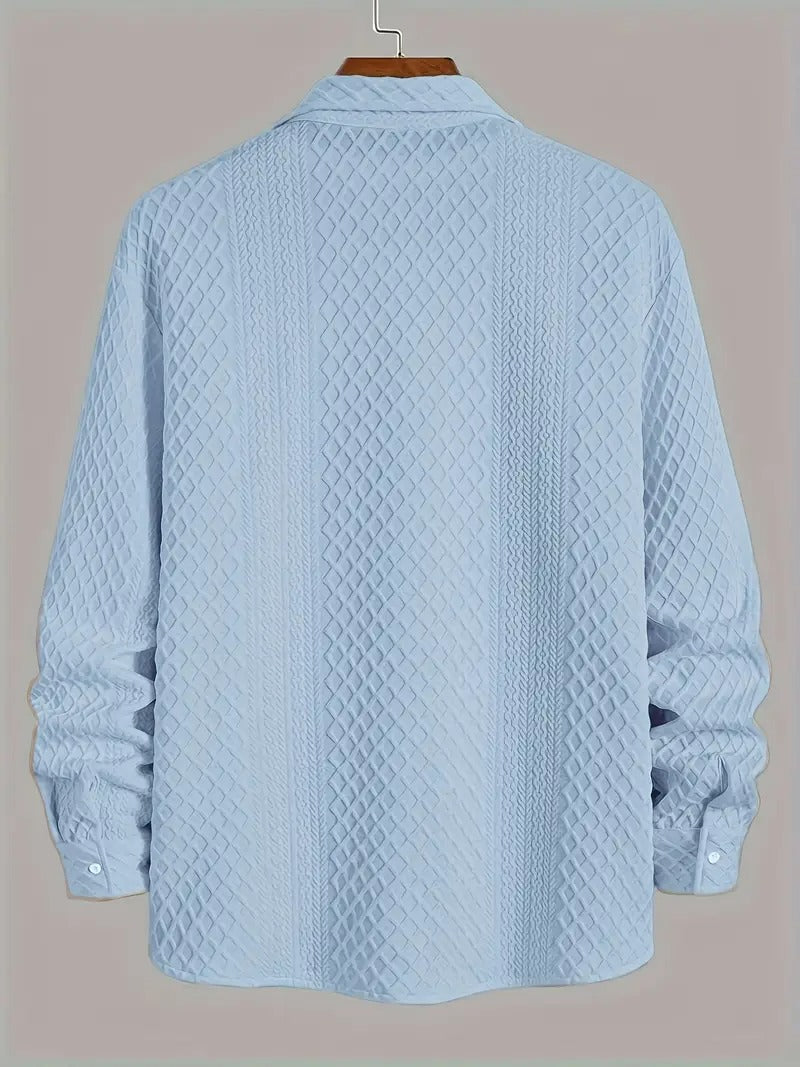 Men’s Classic White Shirt – European Style, Long Sleeve, Regular Fit